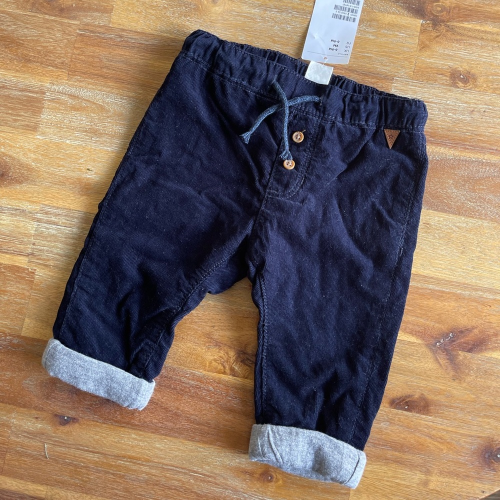 NWT! H&M Boy’s Navy Lined Corduroy Pants. Size 6-9mo.